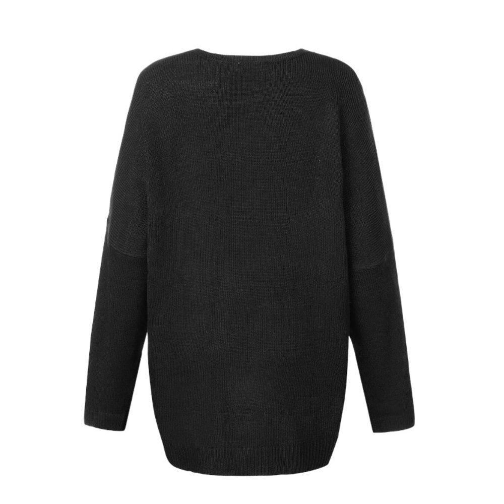 NEW YOINS Black Crossover V-Neck Long Sleeve Knit Sweater Size Small - Picture 3 of 3